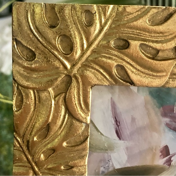 NEW! Tropical Hawaiian Monstera Leaf Gold Frame - Picture 2 of 4